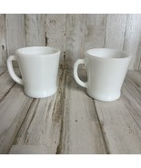 Two Vintage White Milk Glass Mugs Fire King Anchor Hocking Coffee Cup D ... - $16.95