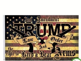 Trump Law &amp; Order 2nd Amendment 2024 President Flag USA America 3x5 Feet... - $29.69
