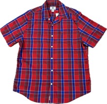 Timberland Men&#39;s RED/BLUE Plaid Short Sleeve Shirts Sz. L. 6923J-619 - £21.57 GBP