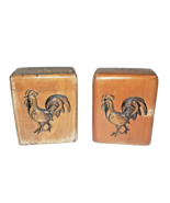 WOODEN SALT PEPPER VICTOR GOLDMAN VG JAPAN SHAKERS WOOD COPPER METAL ROO... - $16.40 CAD