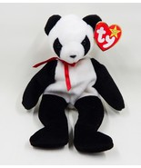 TY Beanie Baby Fortune Panda Bear Plush Stuffed Toy Swing Tag Red Ribbon - $19.99