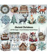 Ancient Christmas Clipart Bundle | 20 Historical Holiday PNGs | Vintage ... - $1.75