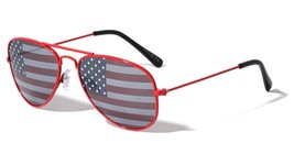 Dweebzilla Kids Youth USA American Flag Patriotic Classic Pilot Aviator Sunglass - £10.11 GBP