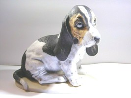 Basset Hound Puppy Dog Figurine Homco 1983 Masterpiece Porcelain - £18.30 GBP