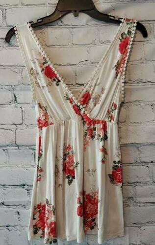 Primary image for P.S. Kate Womens Faux Wrap Top White Red Floral Sleeveless V Neck Blouse XS