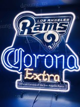 New Los Angeles Rams Corona Official Beer Neon Sign 24&quot; with HD Vivid Printing - £204.46 GBP