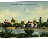 Skyline View Business Section Dayton Ohio Linen Postcard 1945 - $13.86