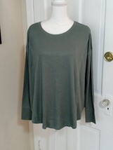 Women’s Crew-Neck Long Sleeve Top, KNOX ROSE (Size M / 8-10) &quot;LIGHT GREE... - $26.01