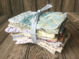 17 Vintage Quilt Fabric Scrap Pieces Bag Bundle 4&quot;x 6&quot; For Fabric Collage &amp; more - £14.78 GBP