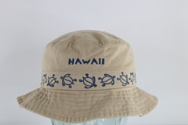 Vintage 90s Streetwear Spell Out Hawaii Sea Turtle Bucket Hat Cap Beige S/M - £31.31 GBP