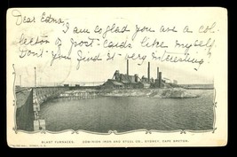 Vintage UDB Postcard Dominion Iron Steel Blast Furnaces Sydney Cape Breton 1904 - £15.49 GBP