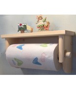 Unfinished - Paper Towel Holder with Shelf - £41.43 GBP