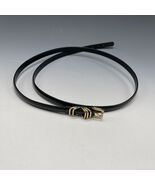 Vintage Synthetic Womens 12P Petite Belt Black Patent Vegan Gold Snake S... - $276.70 MXN