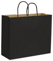 Black Color-on-Kraft Shoppers. 16&quot; x 6&quot; x 12 1/2&quot;, 250 Bags - £171.61 GBP