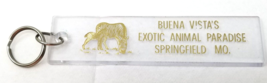 Buena Vista&#39;s Exotic Animal Paradise Keychain Zebra Gold 1990s Clear Pla... - £9.83 GBP