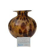 Murano Italy Azzurra Vetreria Artistica Hand Blown Amber Brown Art Glass... - $135.38 CAD