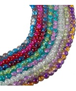 Crackle Glass Beads 8mm Assorted Lot Mixed Colors Bulk Jewelry Supplies ... - $406.19 MXN