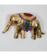 Vintage Circus Elephant Brooch Pin 2.75 Inch Gold Tone - €6,03 EUR