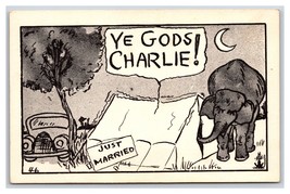 Comic Risque Elephant Tent Ye Gods Charlie UNP Blank Back Postcard S11 - £3.46 GBP
