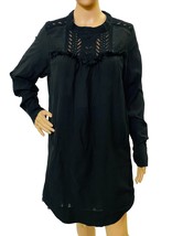 Isabel Marant Etoile Women&#39;s Black Embroidered Short Tunic Dress Size M 34 - £95.05 GBP