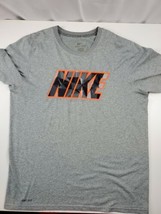 Mens Nike Dri Fit Running Shirt Gray Size Large  - £13.46 GBP