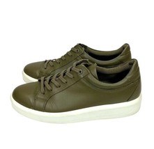 ECCO Soft 9 II Sneakers Leather Tarmac Olive Green SZ 39 EU 8-8.5 US - £76.59 GBP