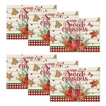 Ice Cream Gingerbread Sweet Christmas Placemats Set Of 6, 12X18 Inch Sea... - £22.11 GBP