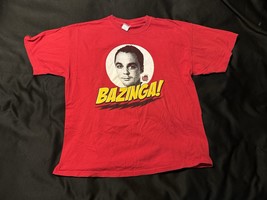 The Big Bang Theory Sheldon Cooper Bazinga! Red Graphic Tee XL - $223.61 MXN