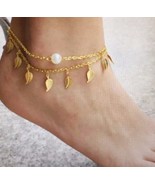 Vintage Anklets For Women Fashion Anklet Gold Leaf Peal Ankle Bracelet - $9.49