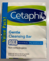 Pack of 3 Cetaphil Cleansing Bar 4.5 oz For Dry to Normal Sensitive Skin - £12.03 GBP