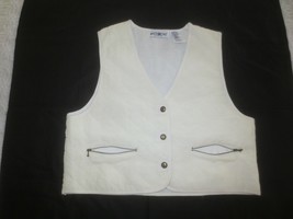 Unused Ladies White Stag Ivory Quilted Button-Down Vest - Medium - £7.16 GBP