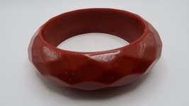 Vintage Brown Faceted Bangle Bracelet 2.5&quot; x 2cm - £15.82 GBP