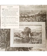 Sunshine Poem Wood Engraving 1889 Victorian Path Of Life Art Ephemera DWNN3 - $29.99