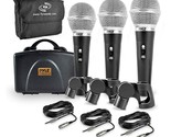 Pyle 3 Piece Professional Dynamic Microphone Kit Cardioid Unidirectional... - $75.99