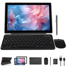 Tablet With Keyboard 2 In 1 Tablet 10 Inch Android Tablets Set Include Bluetooth - £89.30 GBP