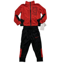 Nike Toddler Boy 2 Piece Tracksuit Jacket &amp; Pants Red Black Size 2T - £24.02 GBP