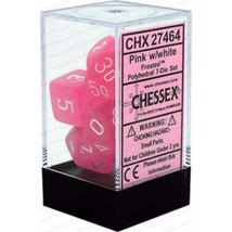 Chessex Manufacturing Frosted: Poly Pink/White (7) - £11.31 GBP