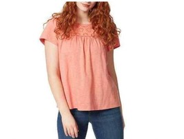 Ella Moss Ladies&#39; Size Small, Lace Trim Knit Top, Orange - £11.98 GBP