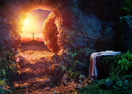 Resurrection of Jesus Cross Backdrop 5X3Ft Fabric Easter Backdrop Holy Lights Mo - £14.85 GBP