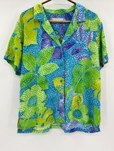 Jams World Women&#39;s Button Up Shirt Sz XL Paze Pacific Breeze Hawaiian Aloha - £30.97 GBP