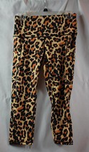 NIP SouqFone High Waist Capri Yoga Pants Pockets Tummy Control Leopard S... - $18.99