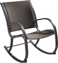 Rocking Chair With Dark Brown Ridges By Christopher Knight Home Named Gracie&#39;S - £166.39 GBP