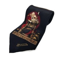 Norman Rockwell Christmas 1994 Silk Santa Claus Tie Necktie Made in Canada 55&quot; - £10.23 GBP