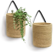 Goodpick 2Pack Jute Hanging Basket - Small Woven Fern Hanging Rope Basket Flower - £31.28 GBP