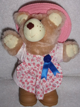 Wendy’s Furskins 7” Hattie Bear In Pink Hat With Blue Ribbon 1986 - £3.91 GBP