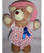 Wendy’s Furskins 7” Hattie Bear In Pink Hat With Blue Ribbon 1986 - $6.77 CAD