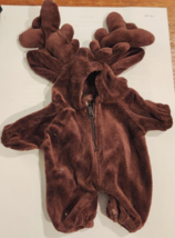 New 6&quot; BEAR/DOLL Clothes Velour Zip Front Moose Outfit - £3.06 GBP