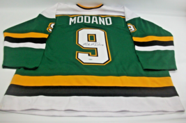 Mike Modano Autographed Hockey Jersey 9 Leaf Authentics North Stars Colors - £110.15 GBP