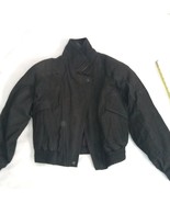 women's leather retro biker jacket black - size M medium