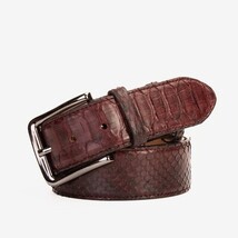 The Boss Burgundy Snake Leather Belt image 5